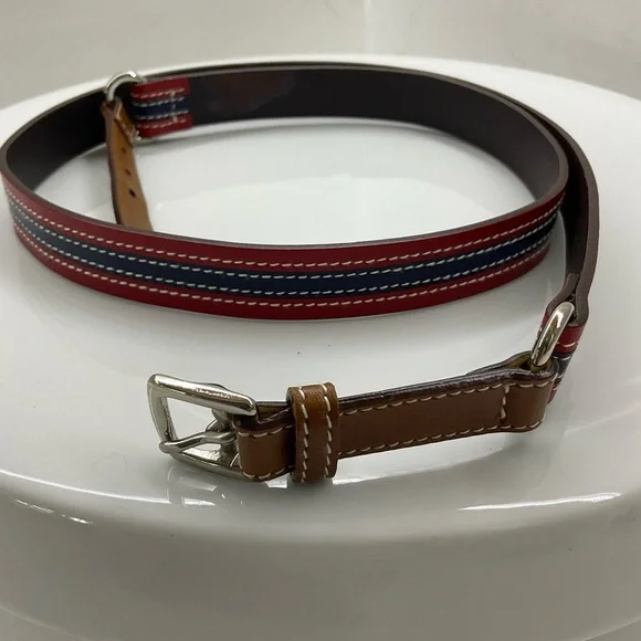 Coach Leather Belt Size Large Women’s Red Blue Brown 3969 - Picture 1 of 9